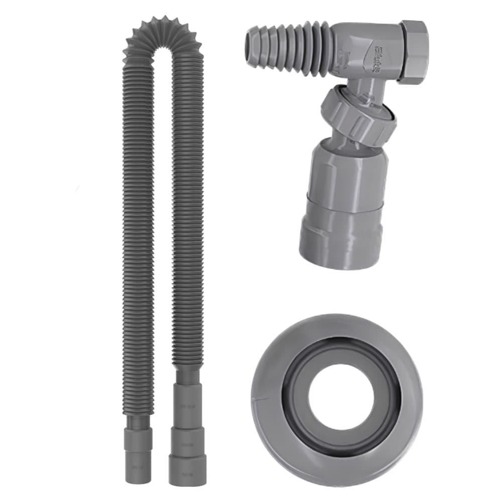 KIT ADAPTADOR 45° + MANGUEIRA  P/ SAIDA PARA MÁQUINA DE LAVAR ROUPA