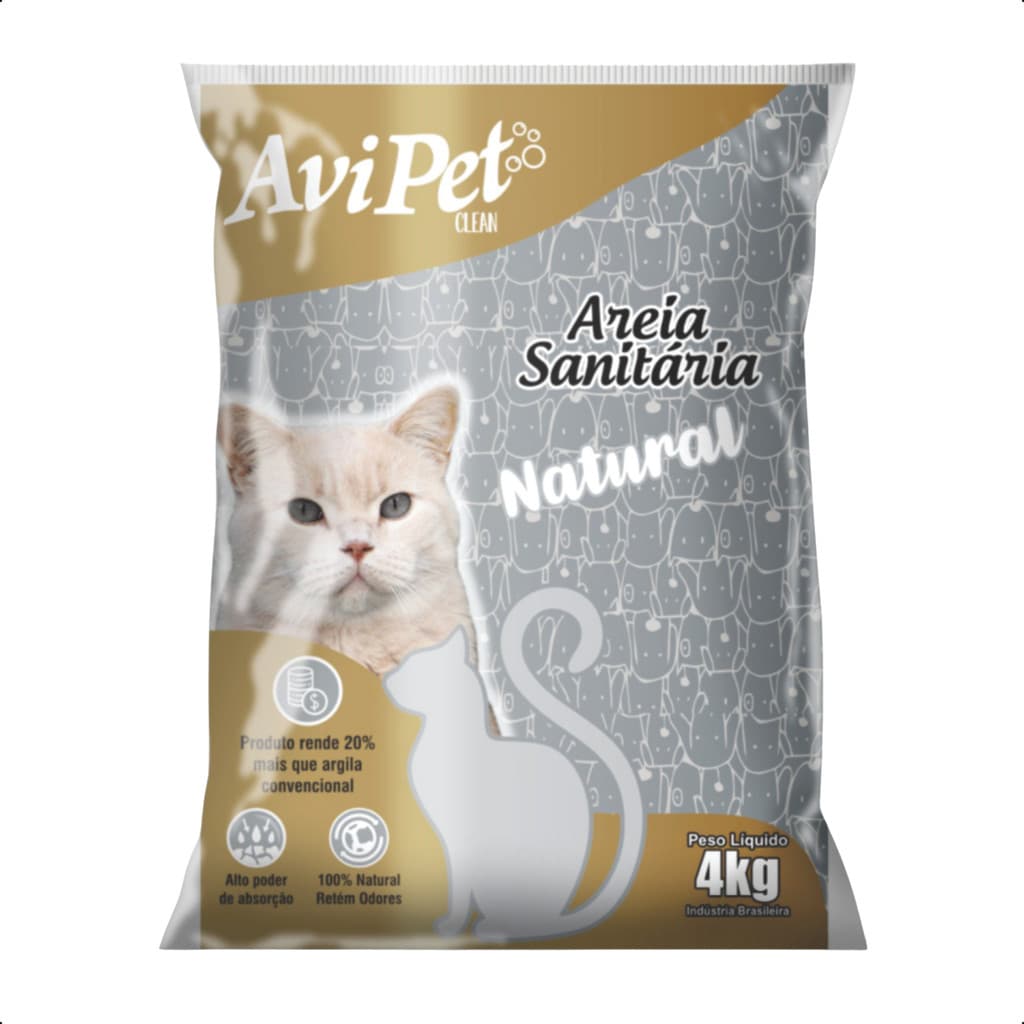 Areia Para Gato Granulada Natutal Grossa Avipet 4kg