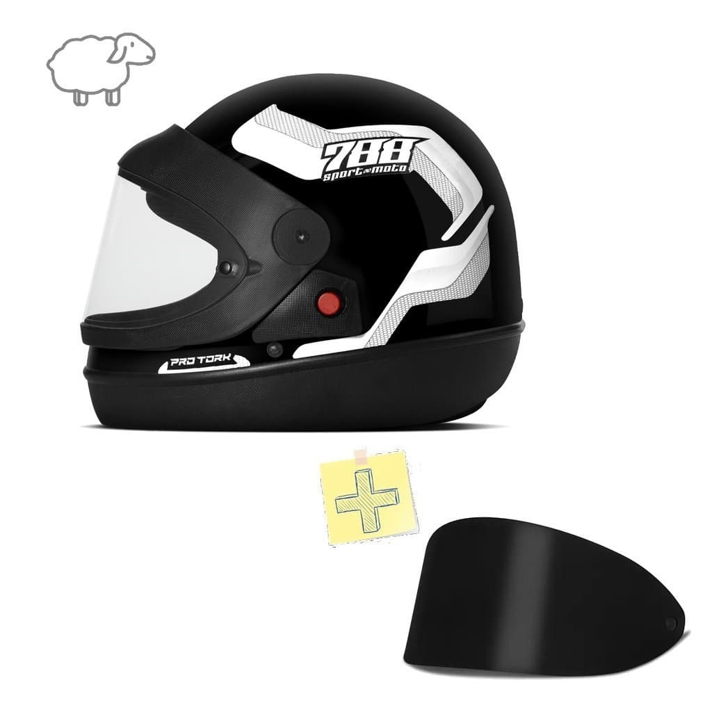 CAPACETE SPORT MOTO 788 Fechado Automatico Barato Pro Tork Masculino Feminino Moto Mais Viseira Fumê