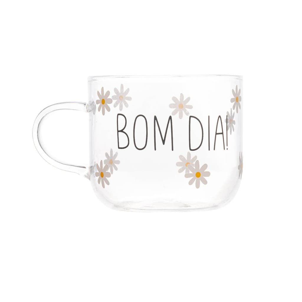 Jogo 6 Canecas de Vidro Borossilicato Resistente ao Calor Bom Dia 120ml - Wolff