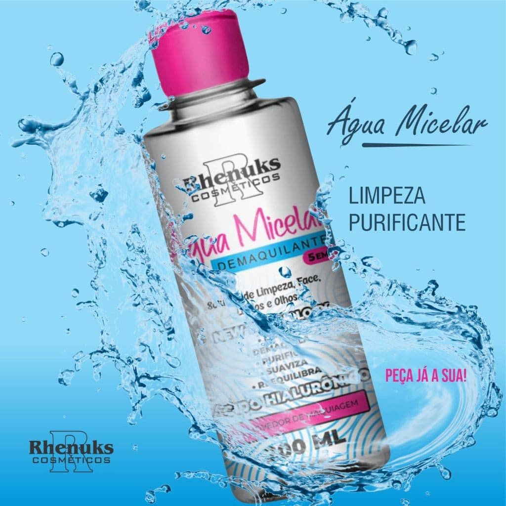 AGUA MICELAR DEMAQUILANTE 5 EM 1 - RHENUKS - 200ML