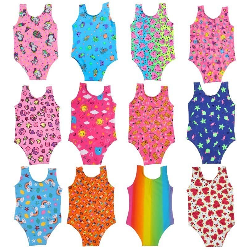 Kit com 03 Maiô Infantil - Biquíni Infantil Moda Praia (6 meses a 10 anos) | Body | Natação