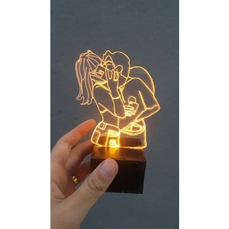 Luminária de Foto em Acrílico, Presente Criativo, Romântico e Personalizado