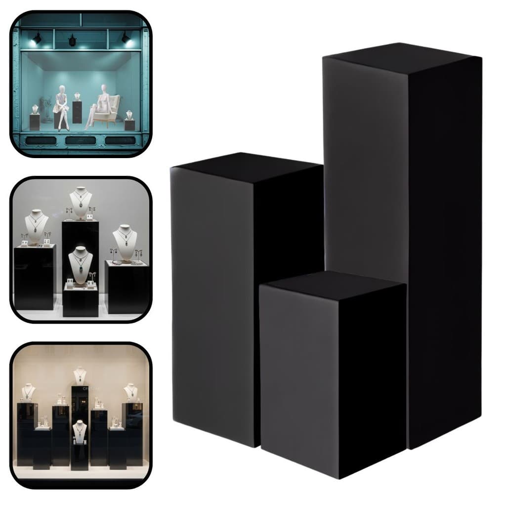 Kit Cubo MDF Preto 60/45/30x20cm