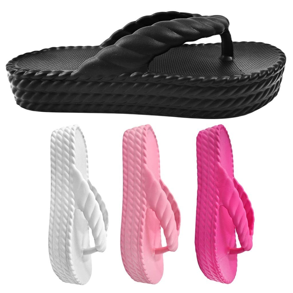 Chinelo Feminino Nuvem Trançado - Plataforma Leve Macio Yvate 2313