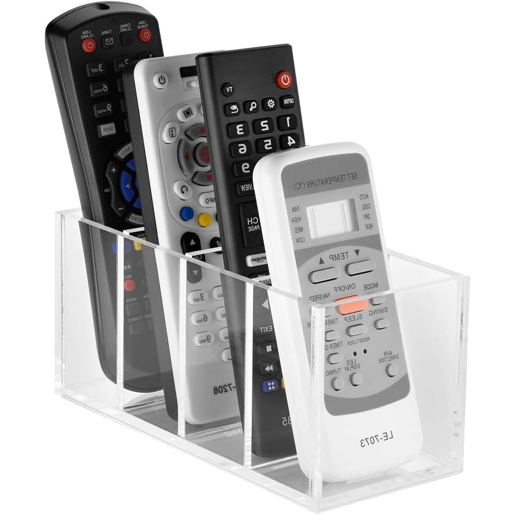 Porta Controle Remoto De Mesa em Acrílico Para 4 Controles-ACRILICO