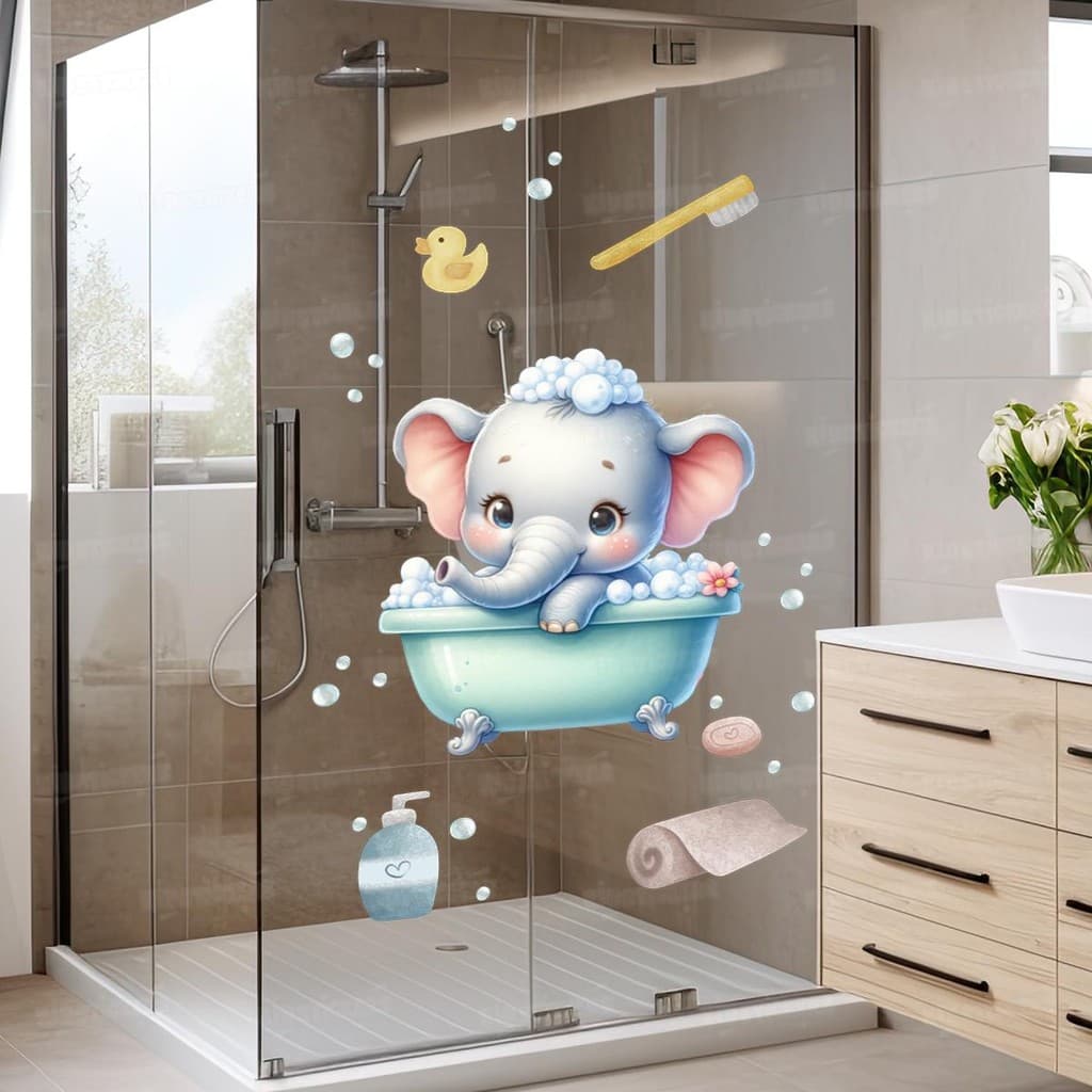 Adesivo Decorativo Safari Infantil Lavável Seguro Aplicação Quarto Bebê Piscina Banheiro Menina Menino