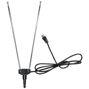 Antena Interna compatível com Dupla com Plug F Telescópica 5 Estagios