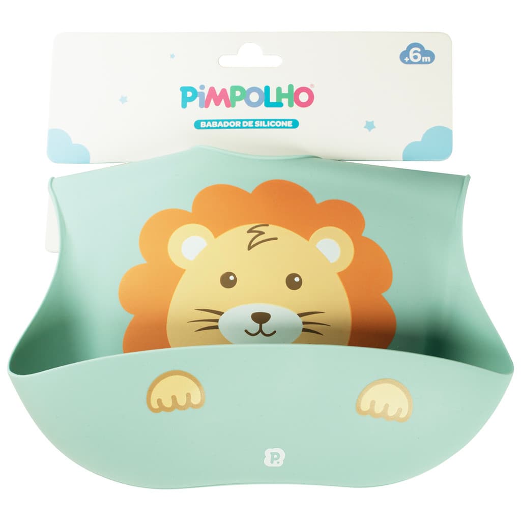 BABADOR DE SILICONE AJUSTAVEL MASC PIMPOLHO VERDE/LEAO