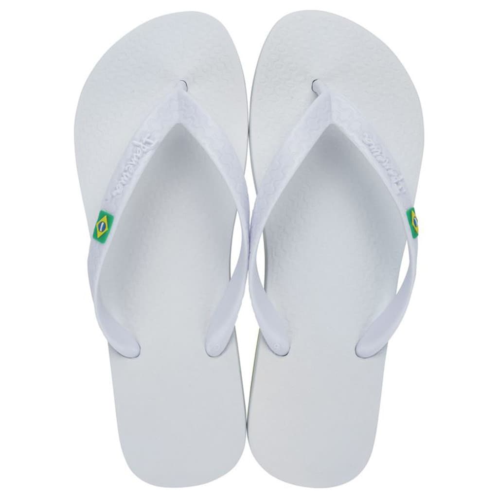 Chinelo Brasil Branco Ipanema Adulto Unissex Macio Leve