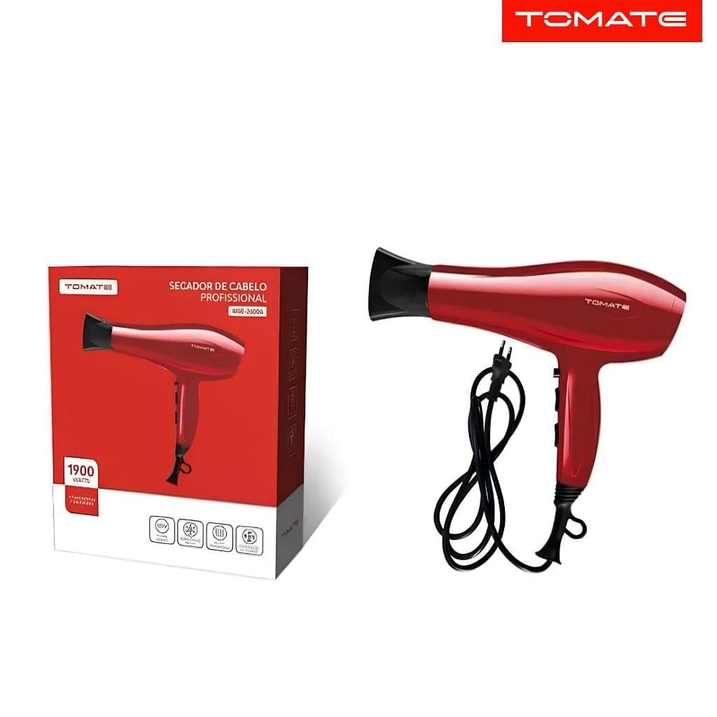 Secador de Cabelo Profissional 220v Com 2 Velocidades Tomate MSE-2600B