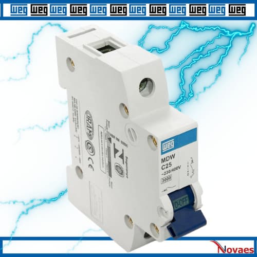 Disjuntor WEG 25A Curva C MDW-C25 1P 440V DIN