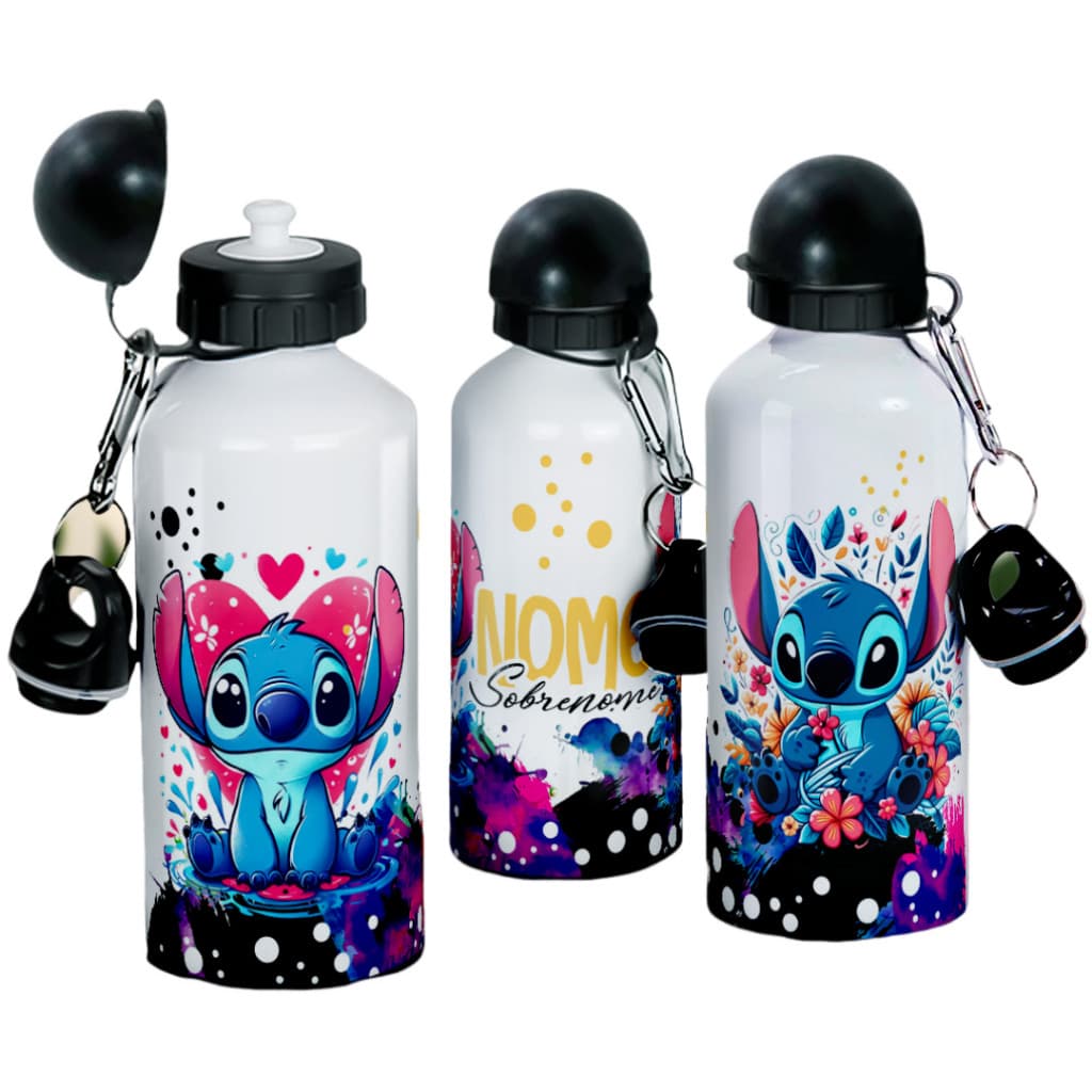 Garrafa Squeeze  Stitch Personalizada Volta as aulas Vários Modelos