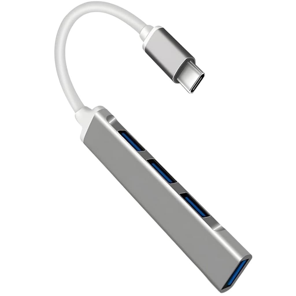Hub Usb Tipo-C C/ 4 Entradas Plug And Play Alta Velocidade Compatível C/ Diversos Aparelhos Portátil Corpo Durável