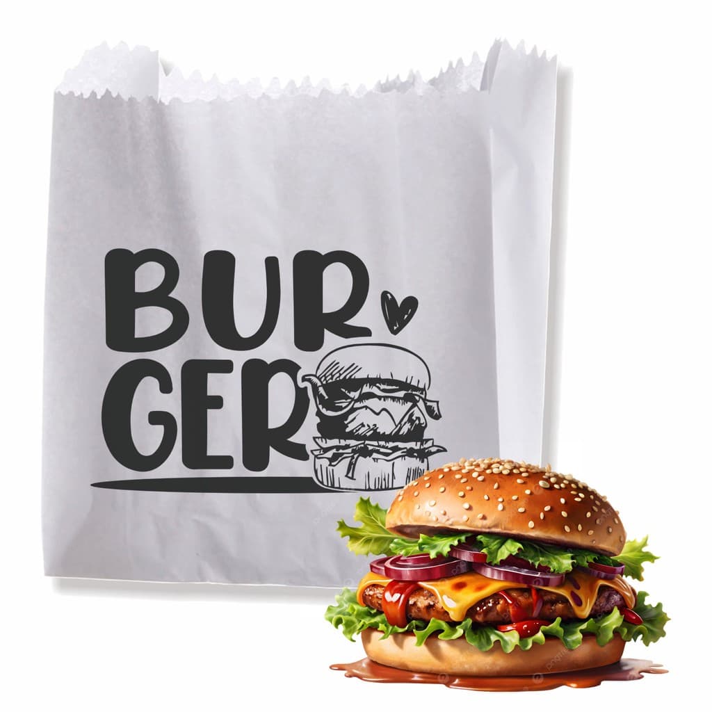 Saco Papel Estampado Hamburgão Lanche Burguer 500 unid