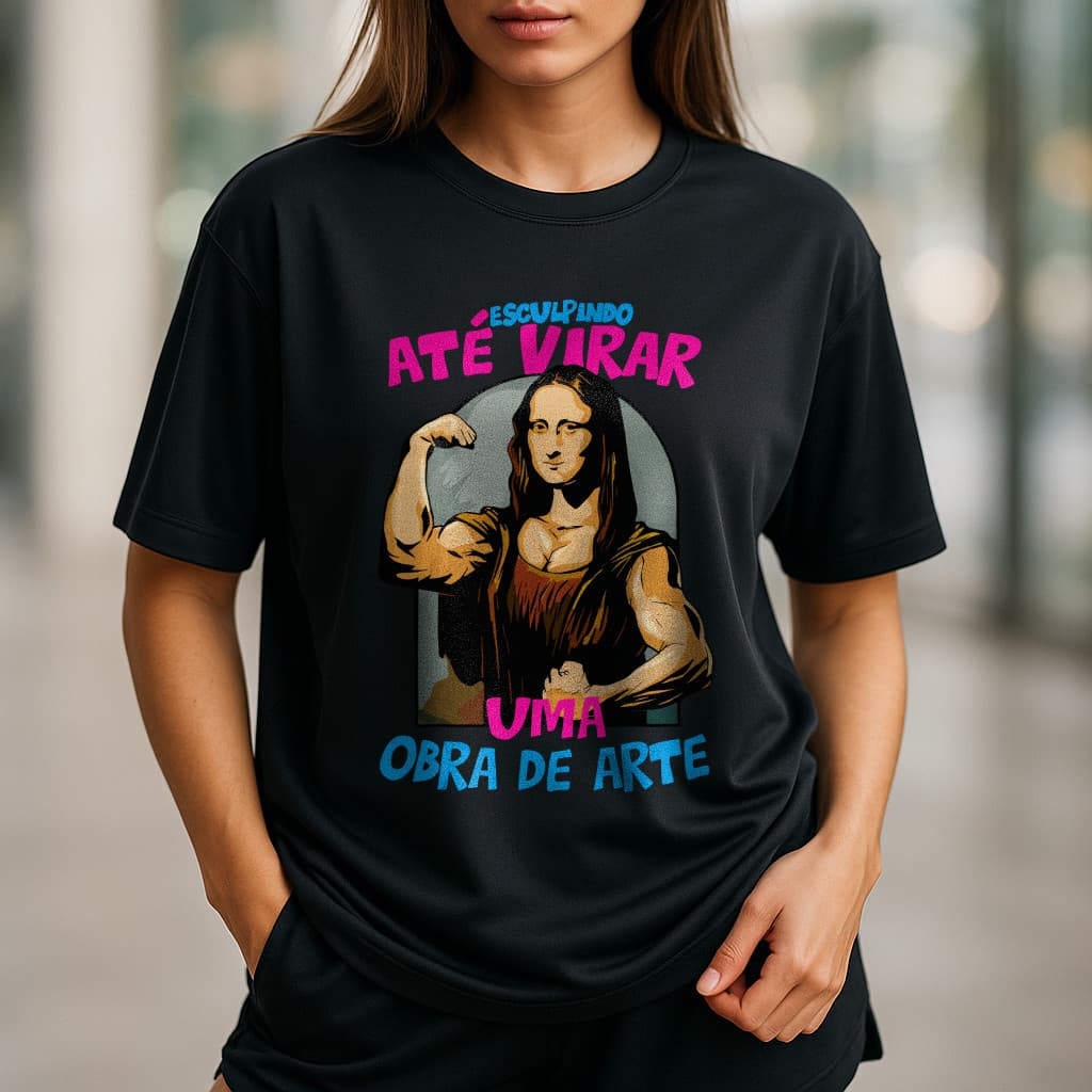 Camiseta Feminina Oversized Academia 100% Algodão Gym Tshirt Cardio TECIDO PREMIUM