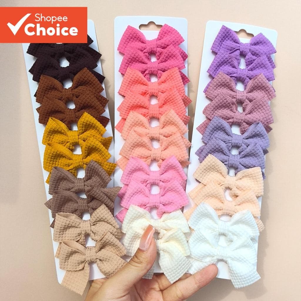 Conjunto De Clipes De Laço De Cabelo De Bebê Com 10 Peças-Tiaras De Nylon Macio Para Recém-Nascidos E Crianças Pequenas