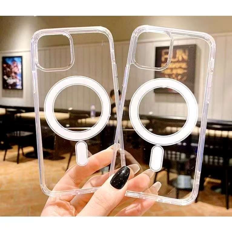 Capa Acrílica Magnética Transparente 16E Para iPhone 11/12/13/14/15/16 Pro Max &-*-*