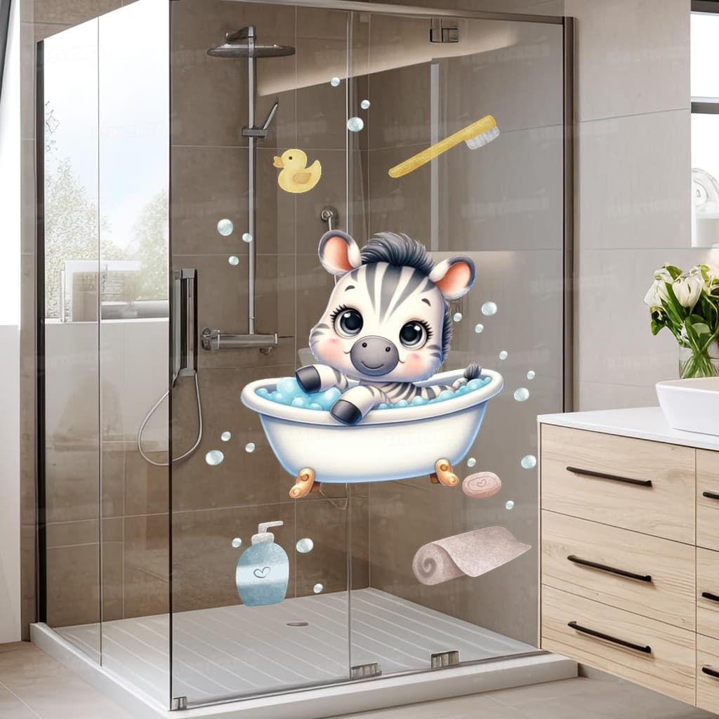 Kit Papel Parede Safari Lavável Seguro Infantil Fácil Aplicação Quarto Bebê Piscina Banheiro Área Kids