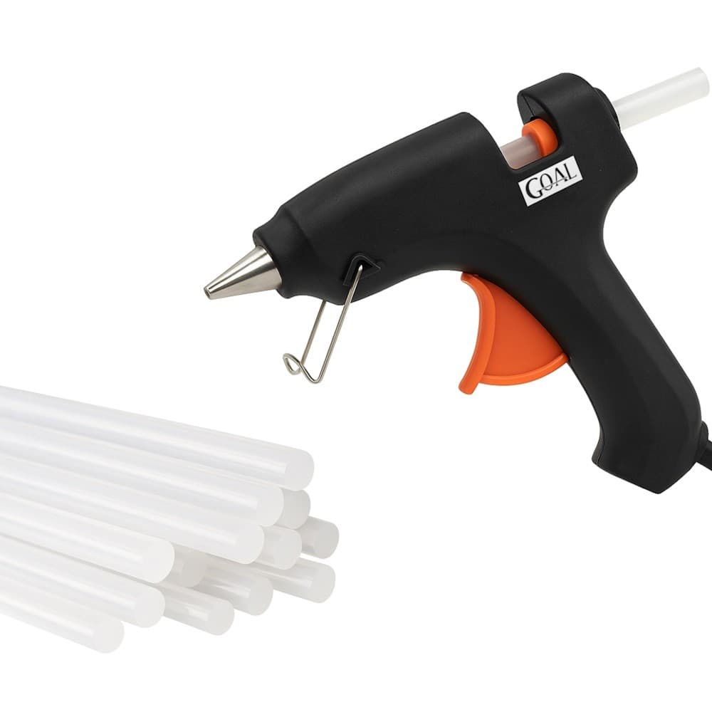 Pistola Aplicador De Cola Quente Fina 7mm 20W Bivolt 110/220V + 20 Bastões De Cola 30cm