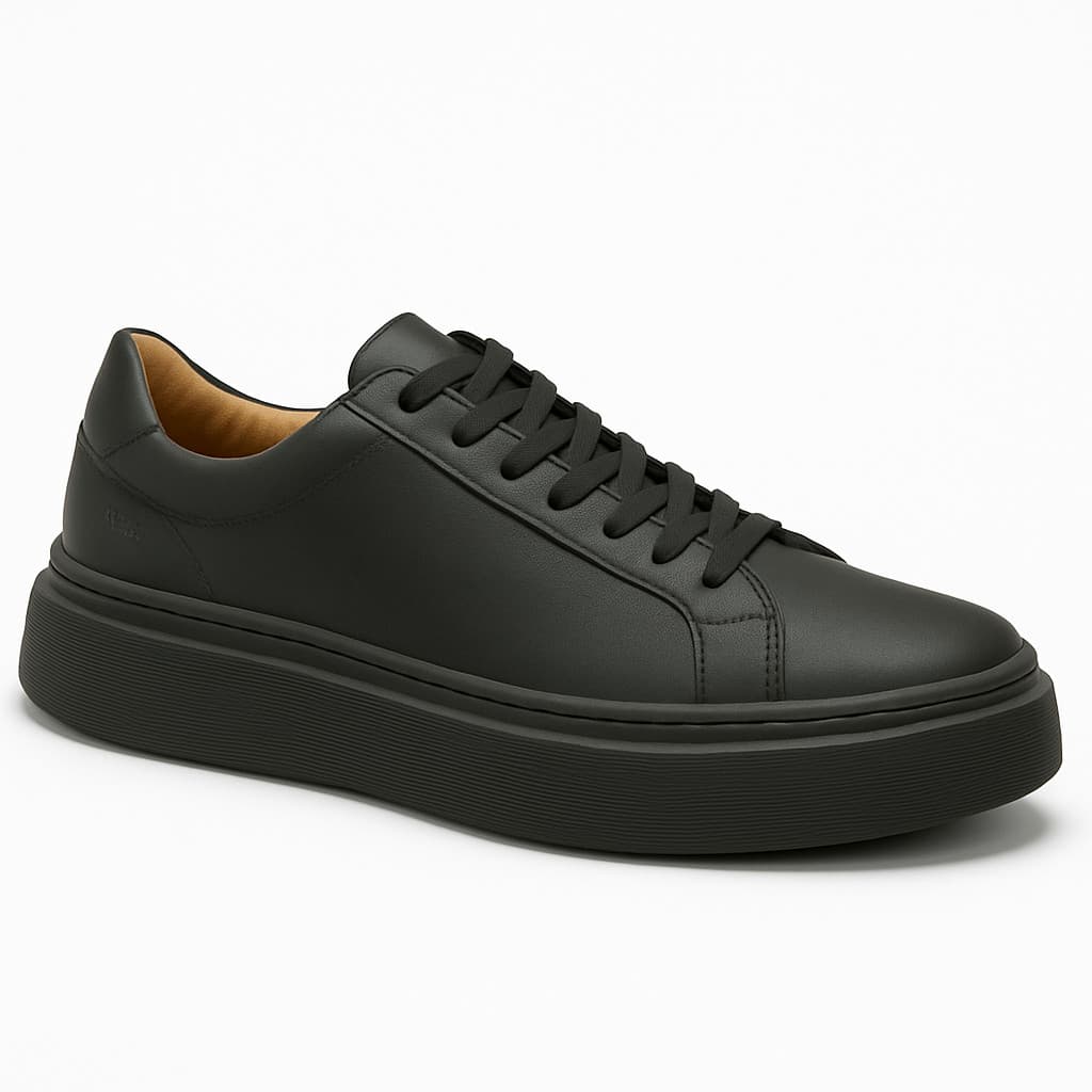 Tênis Masculino Detuli Couro Preto – Casual, Versátil e Confortável para o Dia a Dia