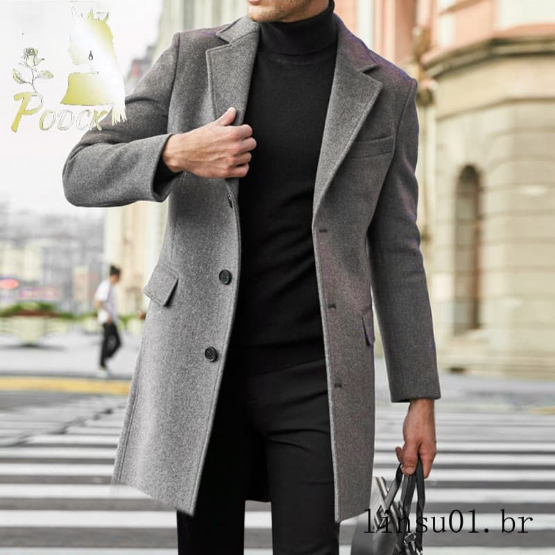 Novos Casacos De Lã , De Manga Longa Para Homens , Roupas De Rua , Moda , Top