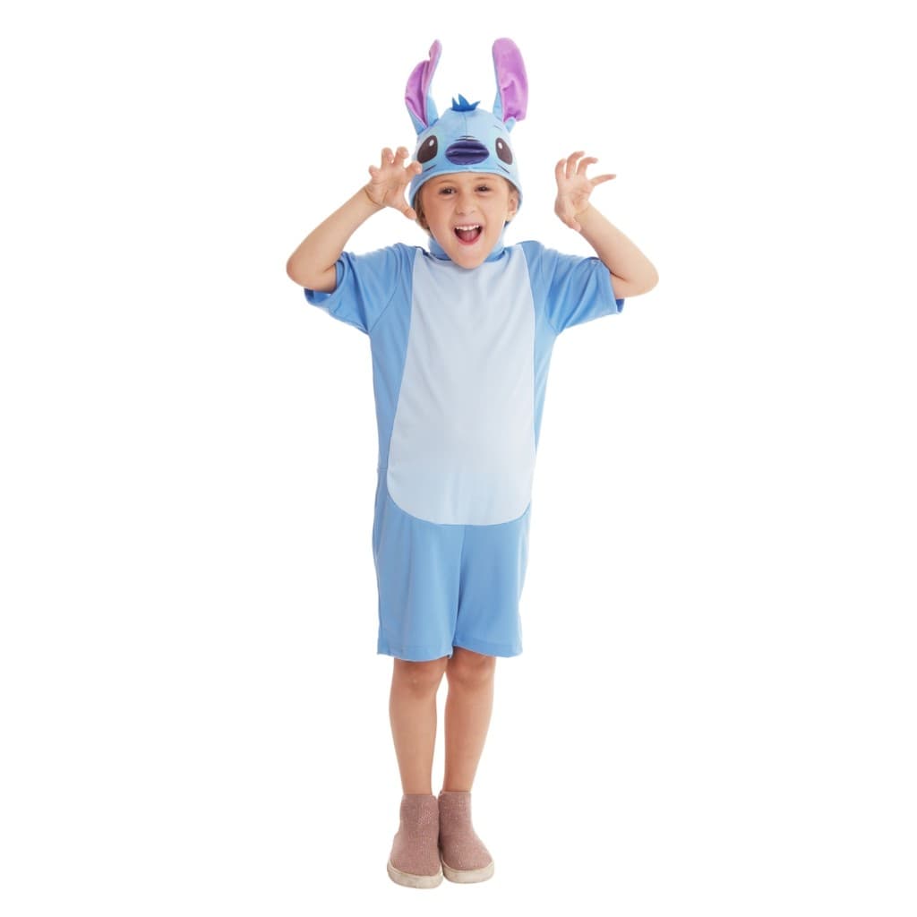 Fantasia Infantil Stitch Disney com Capuz e Orelhinhas