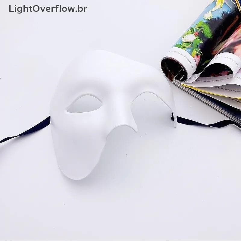 [LightOverflow] Fantasia De Halloween Para Festa De Máscaras Masculinas Meia Face Adulto Fantasma Do Príncipe Retrô Másc