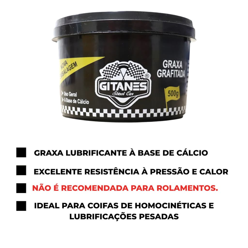 Graxa Grafitada Para Coifa Homocinética 500g Gitanes