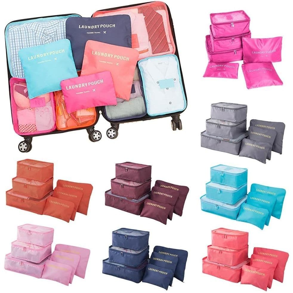 Kit 6 Bolsas Organizadoras Para Mala Roupas Bagagem