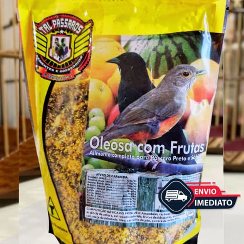 Ração MISTURA OLEOSA Frutas 500g Tal Pássaros Sabiá e Pássaro Preto