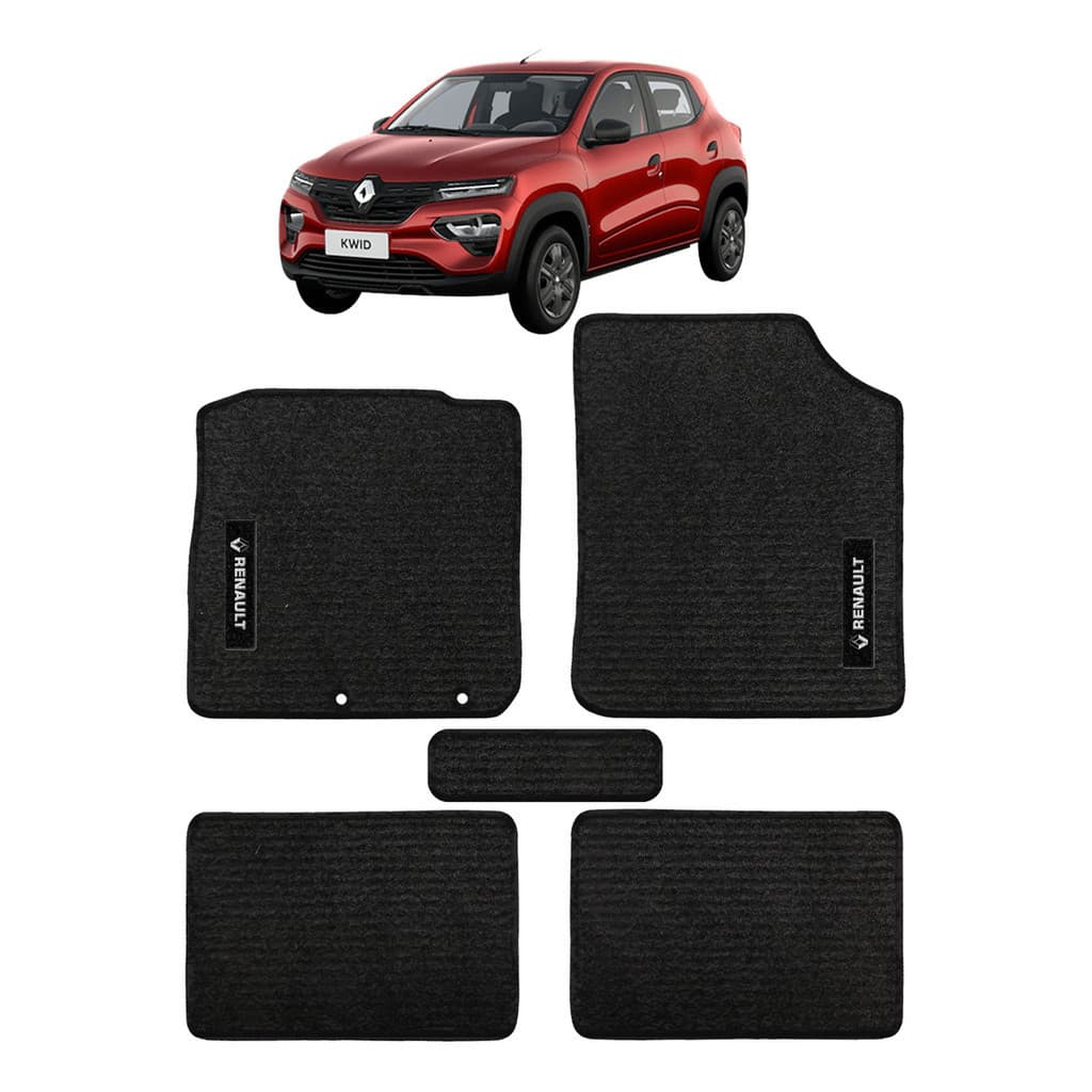 Kit de tapetes 5 peças específico Kwid 2017 18 19 ... 22 23 2024 Carpete Preto