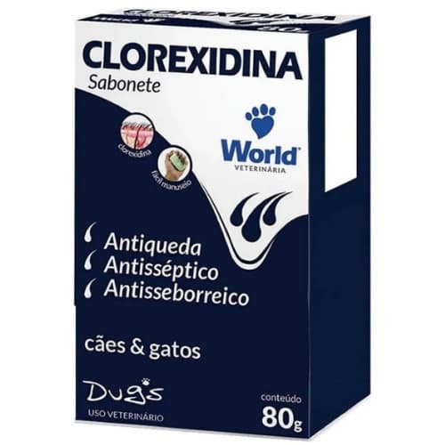 Sabonete Clorexidina Para Cães e Gatos Dug's World 80g