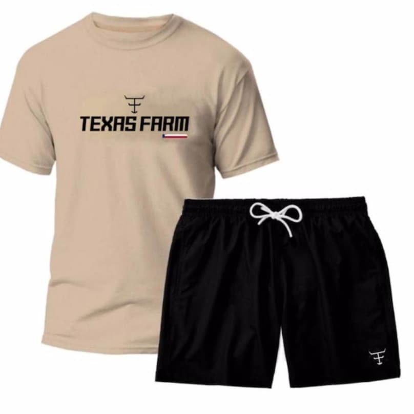 Camiseta + short Tactel masculino country texas promoção