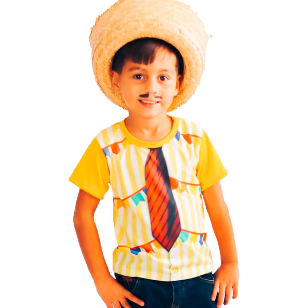 Camisa Colete Junina Infantil Amarela