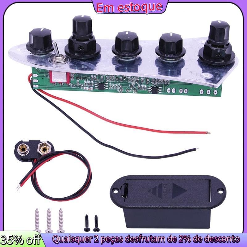 Placa De Controle Com Fio Carregado De Baixo De 5 Jazz Para Peças 4/5 Cordas