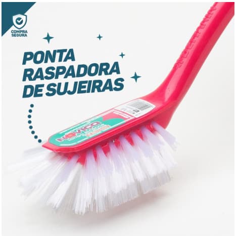 Escova Cabo Longo Alcance Ponta Raspadora Limpeza Dificeis