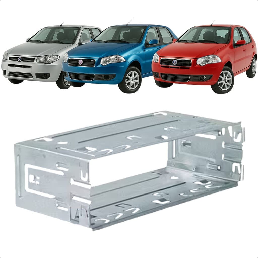 Suporte Metálico Instalação Radio CD Player Pionner Prata 1 Din Automotivo Som Palio Desde 07 Universal