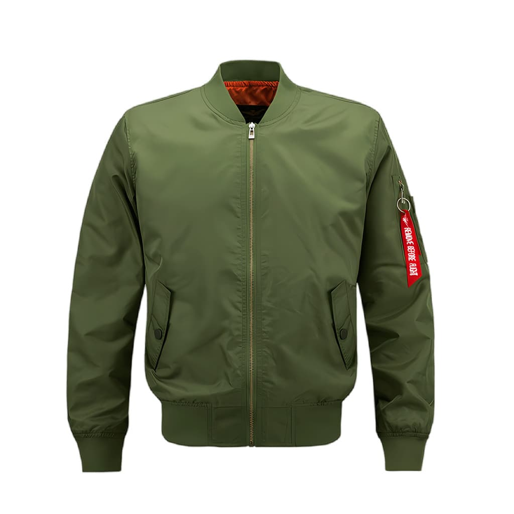 Jaqueta Bomber Unissex Inverno O estilo de gola alta e os detalhes personalizados