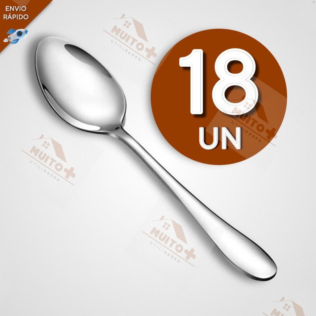 Jogo de Talheres 18 peças de Colher Aço Inox Mesa Para Casa Cozinha Jantar