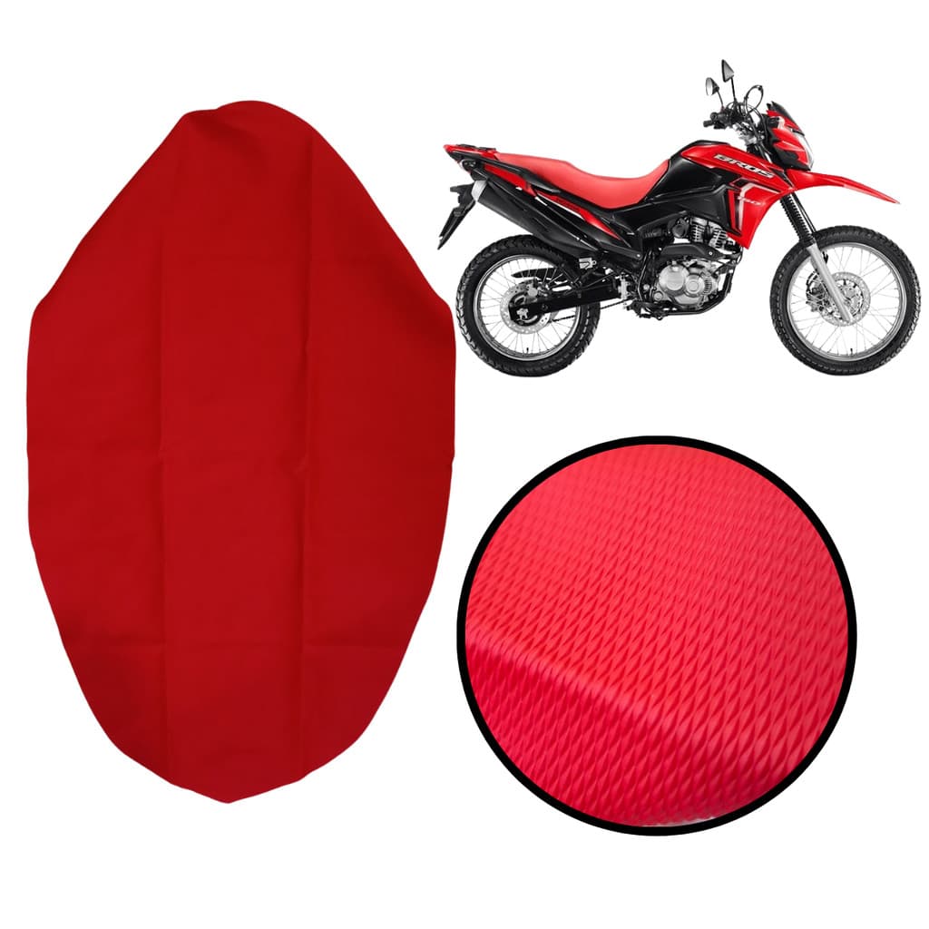 Capa de Banco Moto Mod. Original NXR Bros 160 22/24 Vermelho