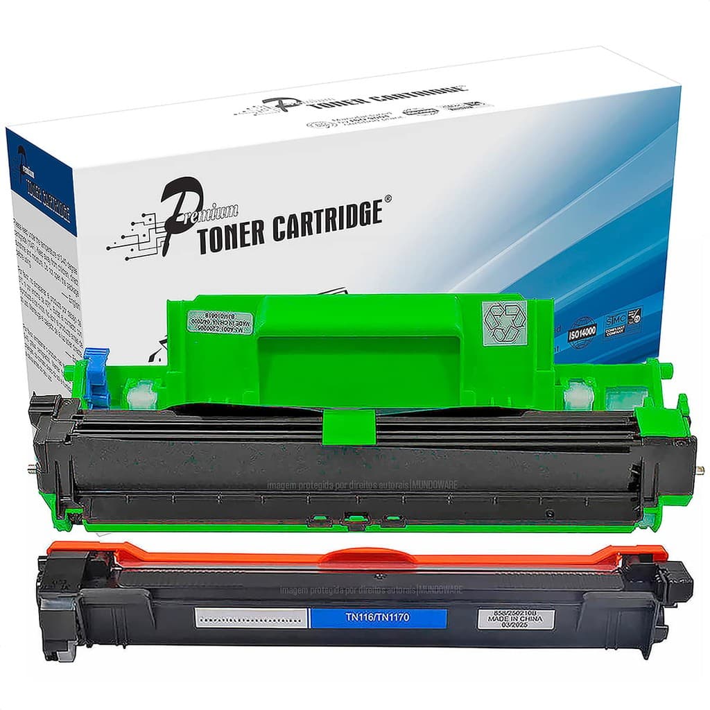 Kit Fotocondutor + Toner Compatíveis com DR-116 TN-116 Premium L1630w L1632w L1230w L1232wv L1222v