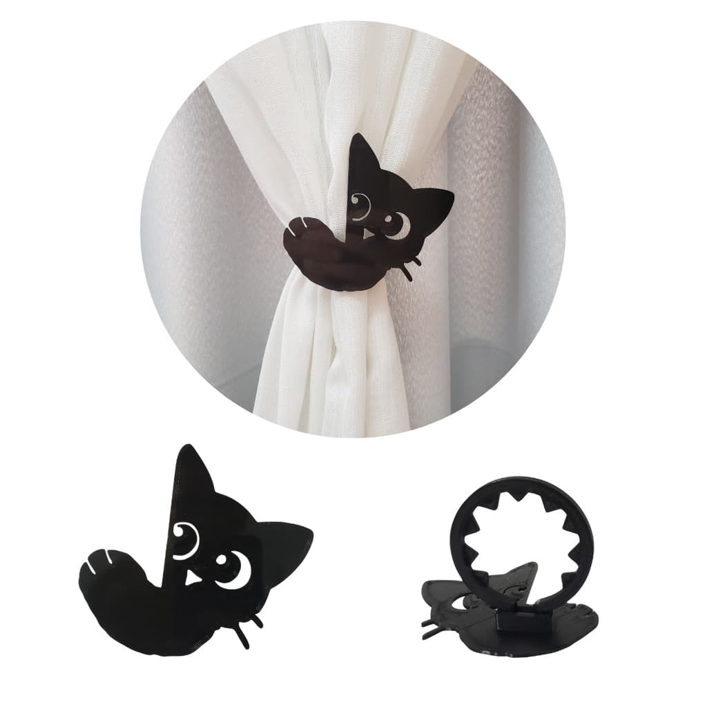 Prendedor de Cortina Gatinho – Abraçadeira Decorativa Infantil – Kit 2 Unidades Criativas