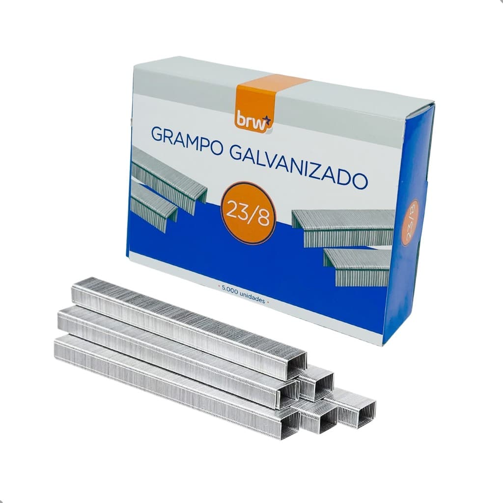 Grampo Para Grampeador Grande Reforçado Profissional 23/8 galvanizado Prende até 50 folhas papel