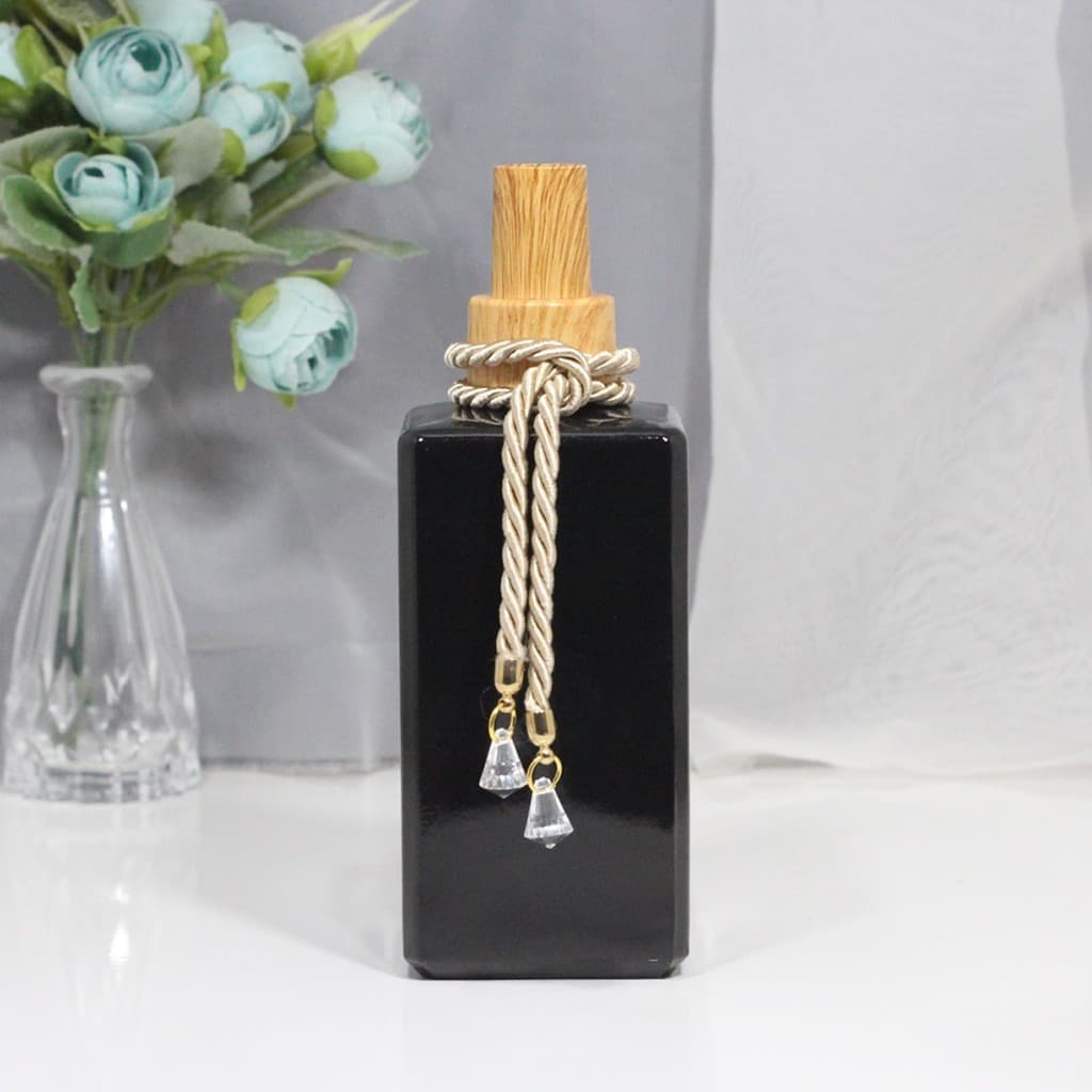 Home Spray Preto Frasco de Vidro Square Luxo