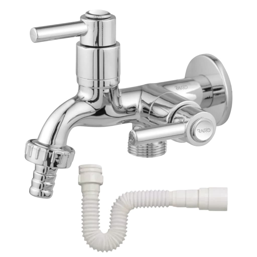 Kit Lavanderia Completo Torneira Maquina Lavar Dupla 1/4 de Volta + Sifão Universal Extensível