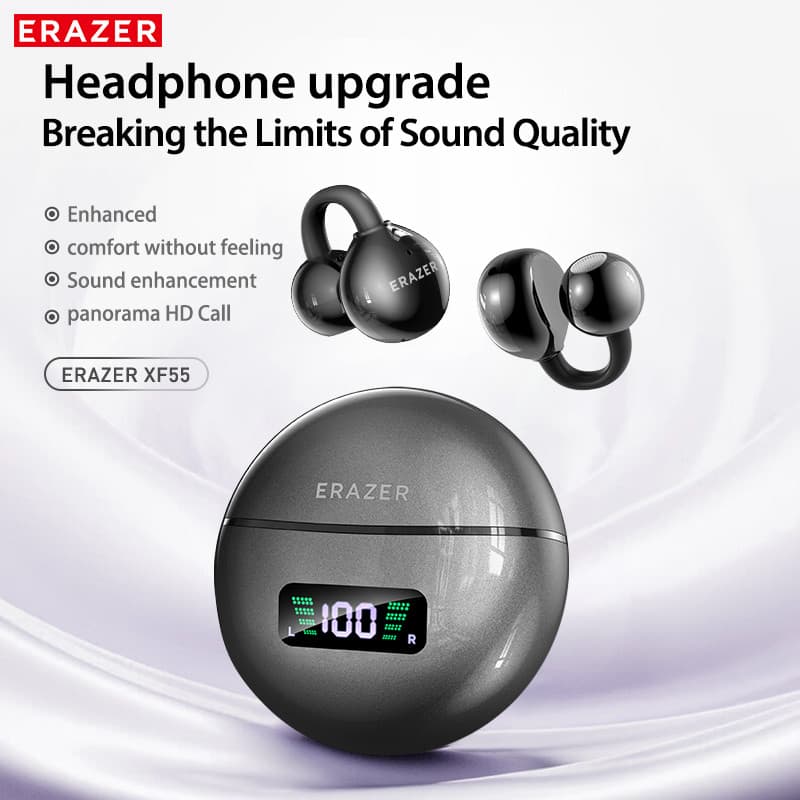 ERAZER XF55 Fone De Ouvido Earbud Al Smart Tradução Em Tempo Real Bluetooth Com Cancelamento De Ruído 6.0 Display LED Fo