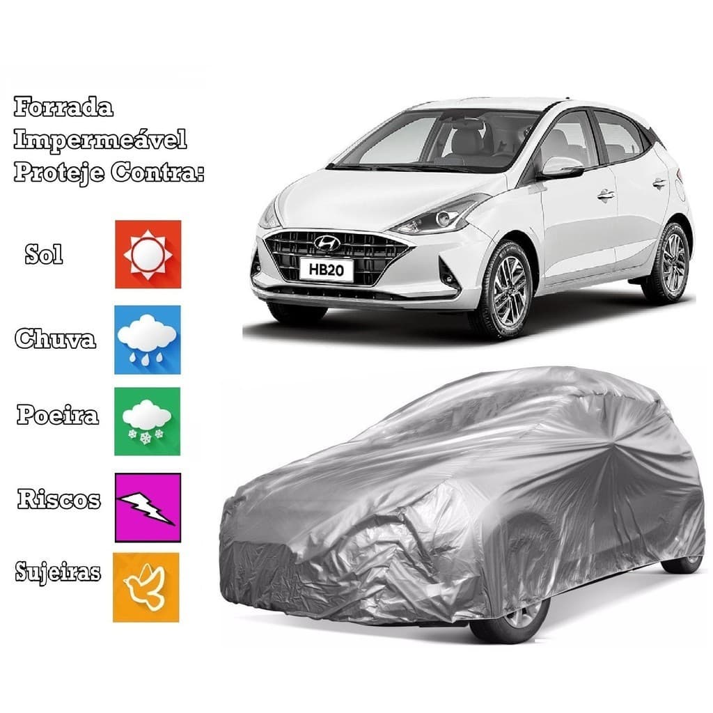 Capa Cobrir Carro Hyundai HB20  Forrada e 100% Impermeável