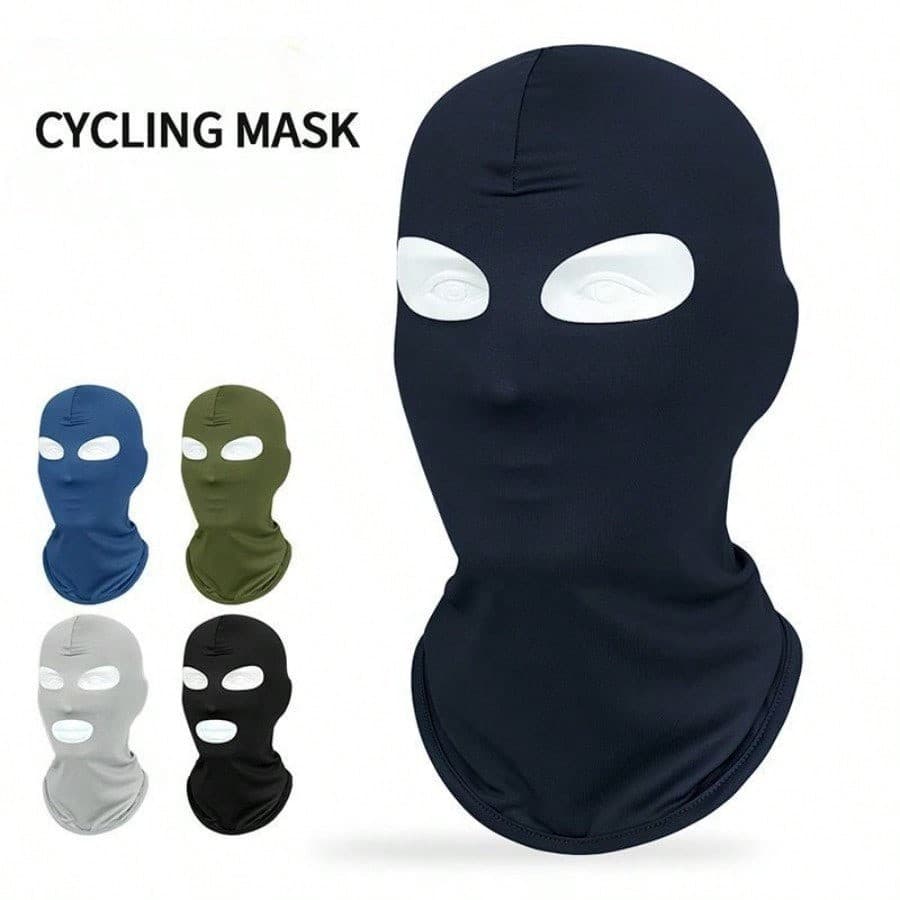 Balaclava Respirável Com Capa Facial De Proteção Solar De 2 Furos Para Ciclismo , Motocicleta E Atividades Ao Ar Livre