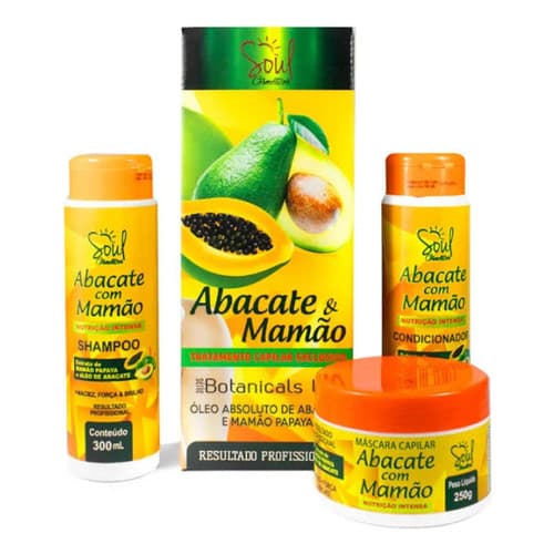 Kit Capilar Abacate E Mamão (3 Itens) - Soul Cosméticos
